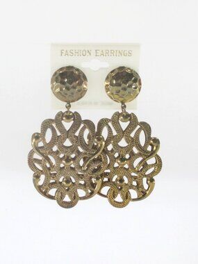 Vintage 90s Gold Oversized Filigree Earrings